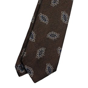[MADE IN ITALY] 페이즐리 실크타이 브라운