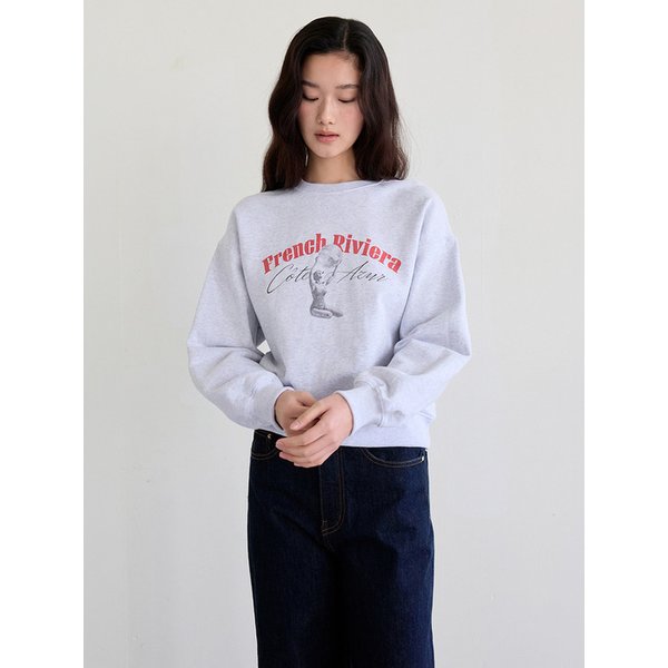 Graphic Print Crewneck Sweatshirt (Melange)