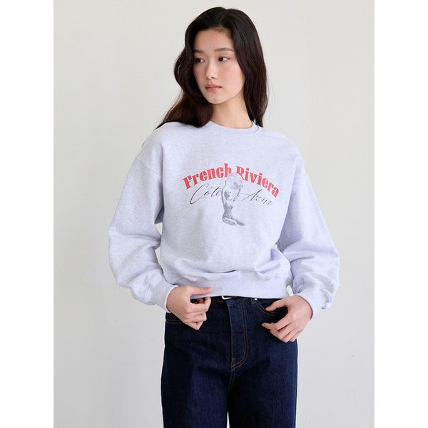 Graphic Print Crewneck Sweatshirt (Melange)