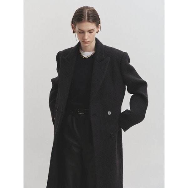 SOFT WOOL ALPACA DOUBLE-BREASTED COAT_ BLACK