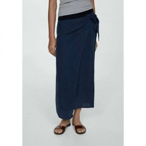 4754734 Mango MILOS - Wrap skirt ciemnoniebieski