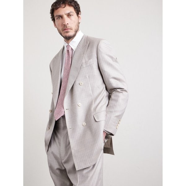 페이버브룩 플로럴 프린트 코튼 울 블렌드 타이 46376663163006968