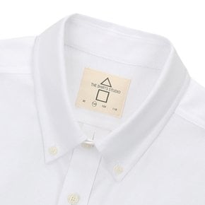 화이트 반팔 루즈핏 면혼방 옥스포드 버튼다운 셔츠 (TSS621)