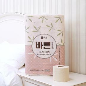 휴홈 프리미엄 바른 대나무 화장지 휴지 33m, 30롤, 1팩
