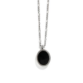 SEWN SWEN SILVER MINI REVERSIBLE MIRROR EPOXY NECKLACE