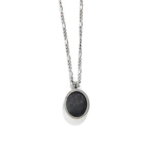 SEWN SWEN SILVER MINI REVERSIBLE MIRROR EPOXY NECKLACE