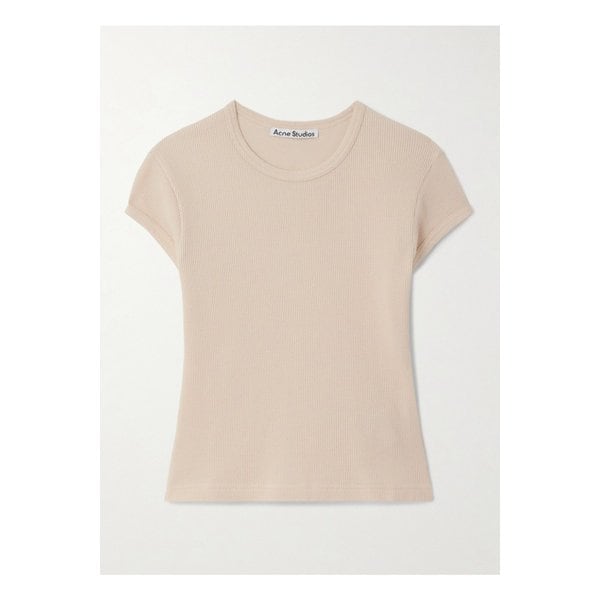 크롭 와플 니트 코튼 티셔츠 1647597325234908