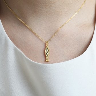  [가앤] 24k순금 컷팅 물고기 체인 목걸이 3.75g