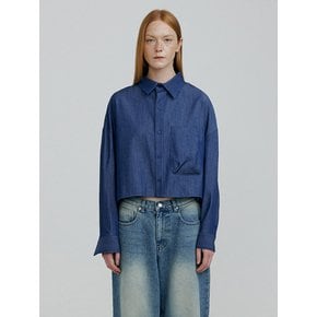 CRO overfit crop denim shirts [blue]