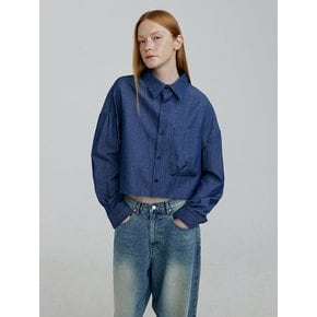 CRO overfit crop denim shirts [blue]