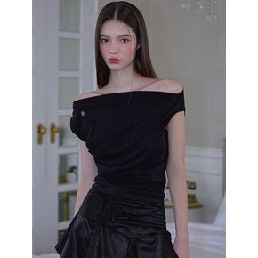 Drape Off Shoulder Sleeveless [Black]