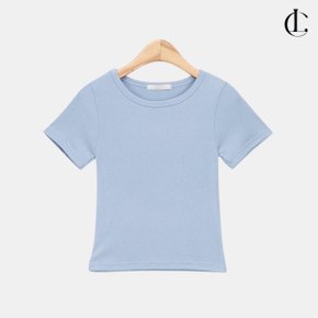 여성 여름 데일리 이너 기본 스판 레이온 라운드넥 크롭 반팔 티셔츠 LMGT009
