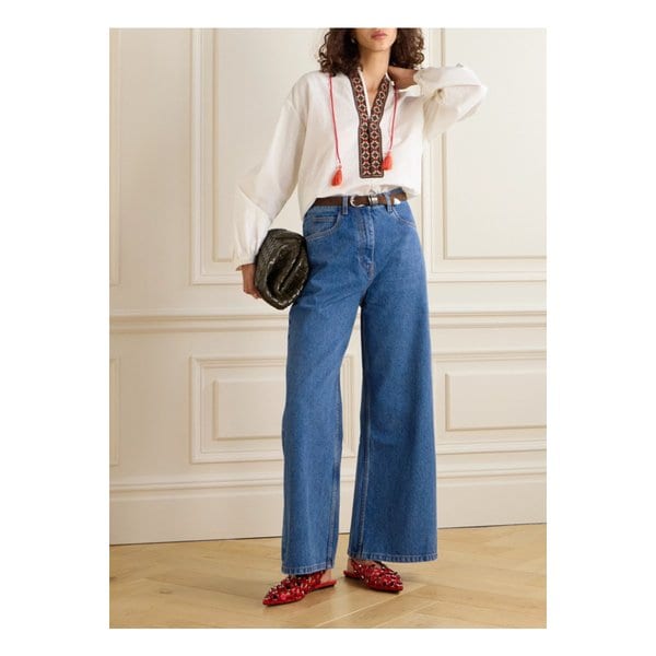 하이웨이스트 와이드 데님 진 1647597338477829