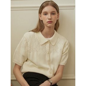 Crochet Collar Cardigan - Ivory