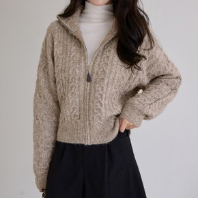 꽈배기 하이넥 집업 가디건_M2511CD623C