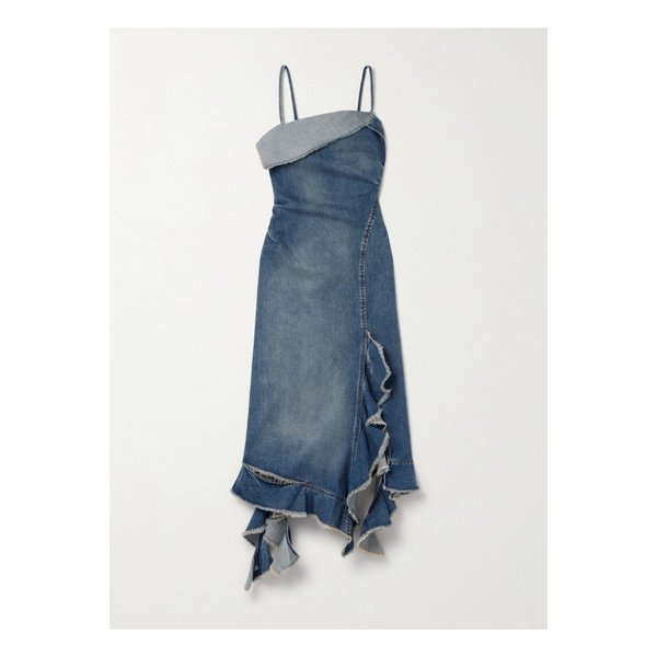 프레이드 디스트레스드 데님 미디 원피스 1647597326701945