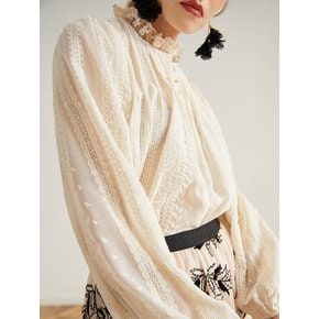 Ozie hollow embroidery blouse