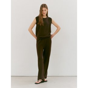 LINEN BLEND STRAIGHT WHOLEGARMENT KNIT PANTS