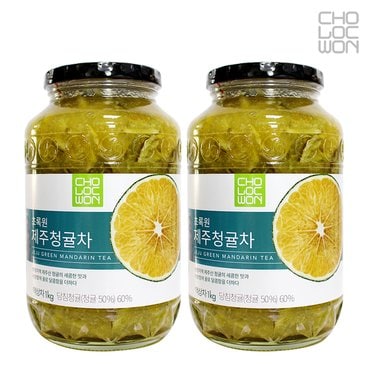  초록원 제주 청귤차 1KG + 1KG (2KG) 액상차 과일청