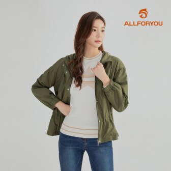 올포유 [FW] [모델착장] 여성 후드 자수 포인트 사파리 점퍼 ALFRL7421-816