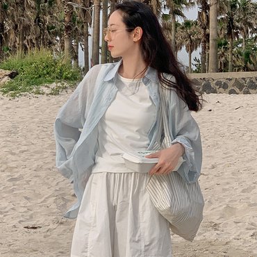 핫핑 [살안타템/쾌적템] 소다 거즈 썸머 셔츠 P000CMZB1