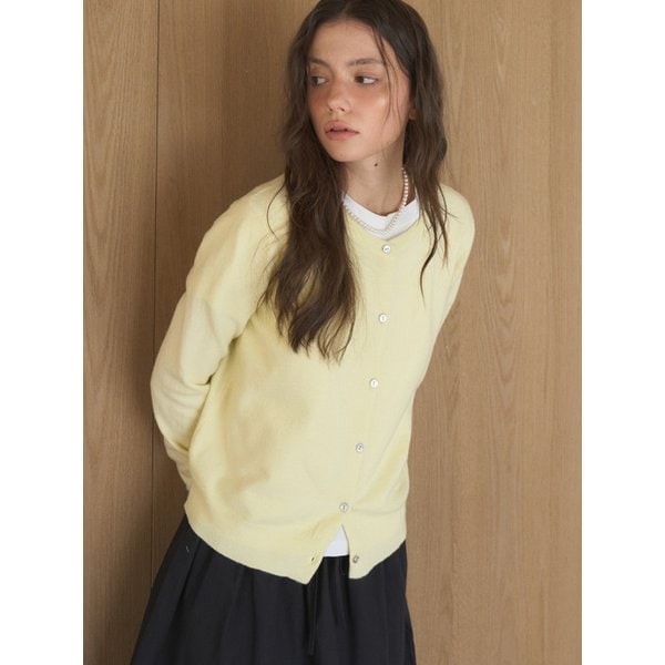 소프트 스프링 니트가디건 연노랑AD689