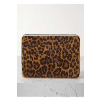 헌팅 시즌(Hunting Season) 헌팅시즌 컴팩트 가죽 트리밍 레오파드 프린트 스웨이드 클러치 1647597343973720