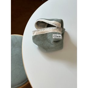 round pouch _ Corduroy warm mint