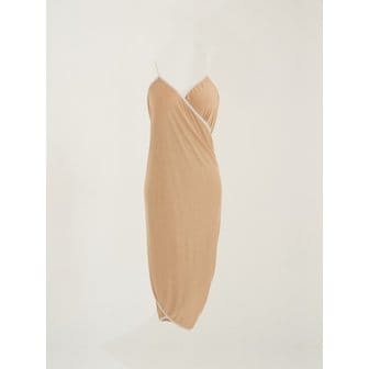비비드솔리드 basic wrap dress-beige