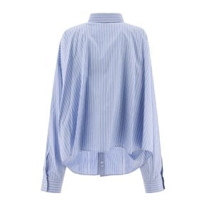 [해외배송] 발렌시아가 로고 자수 스트라이프 셔츠 790945TQM163965 Light Blue