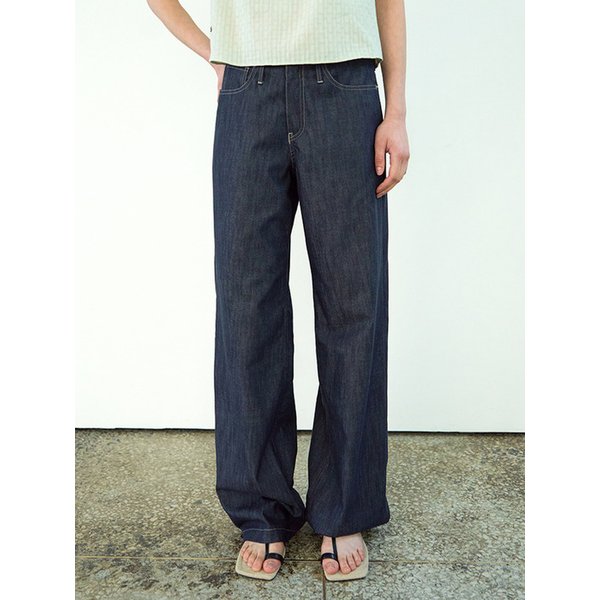 Plain denim pants