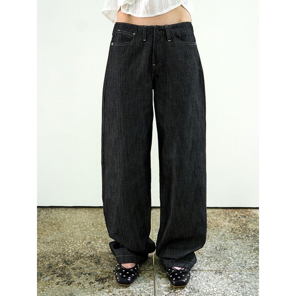 Plain denim pants