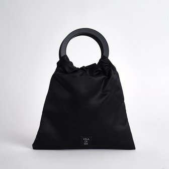 빌라드실크 Wood handle silk tote bag 우드 핸들 실크 토트백