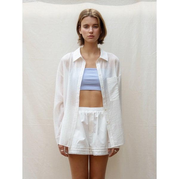 WRINKLE-FREE SHEER SHIRTS [WHITE] / 3COLOR