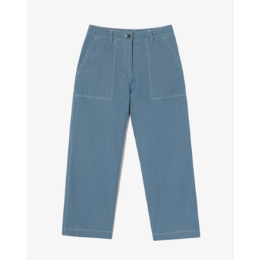 라코스테 (여성) 25SS 린넨 혼방 크롭 팬츠 HF920E-55G L99(블루)