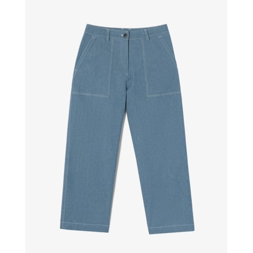 라코스테 (여성) 25SS 린넨 혼방 크롭 팬츠 HF920E-55G L99(블루)