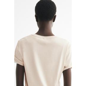 실크 블렌드 티셔츠 라이트 베이지 0776746054