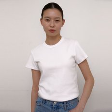 Cap Sleeve Round T-Shirts (White)