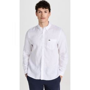 5101105 Lacoste Regular Fit Linen Casual Button Down Shirt