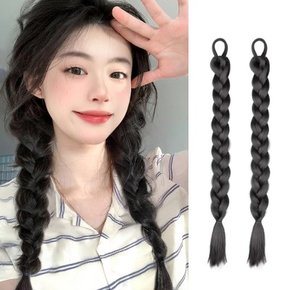 삐삐 댕기 2개세트 아이돌 연예인 양갈래 땋은 머리 가발