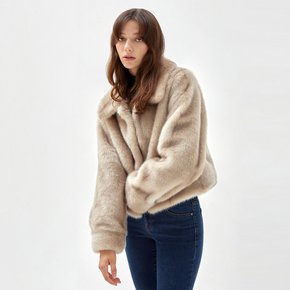 FAYE FUR JACKET BEIGE