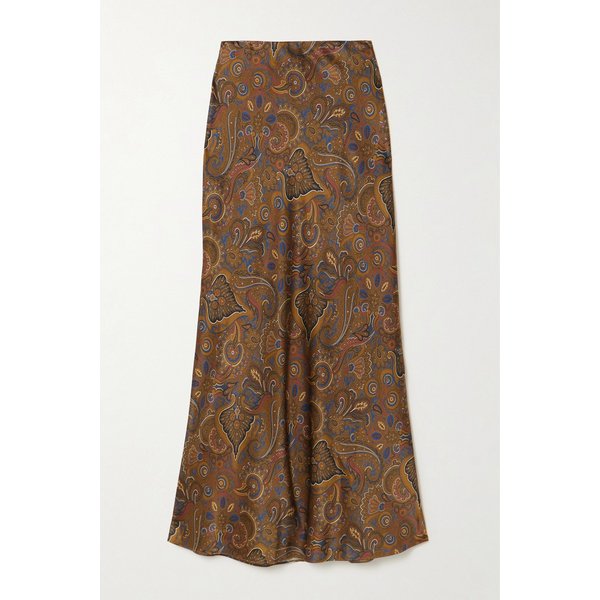 베로니카비어드 클로버 페이즐리 실크 블렌드 새틴 미디 스커트 46376663162975434