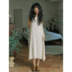 Layered linen long dress / LBeige