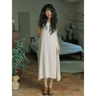 호쿠스포쿠스 Layered linen long dress / LBeige