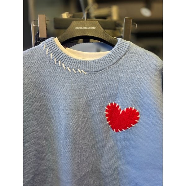 [시흥점] 하트 리얼스티치 세미오버핏 니트(남여공용)/JGZZ51B04SB