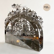 로터리 티라이트 캔들홀더 Xmas Candle Holder Silver Xmas Village F