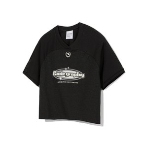 CBDUWTS008BK 우먼 메쉬 숄더 배색 반팔 티셔츠 블랙 3968340