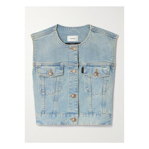 하이쿠레 주디 크롭  데님 베스트 라이트 데님 1647597331547427