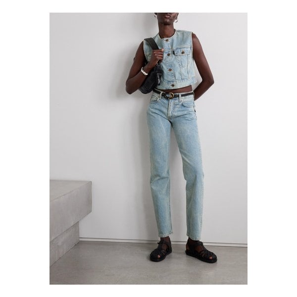 하이쿠레 주디 크롭  데님 베스트 라이트 데님 1647597331547427