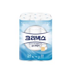 크리넥스 순수 3겹 롤 화장지 24롤 1개 4518063